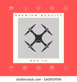 Quadcopter, drone icon. Graphic elements for your design