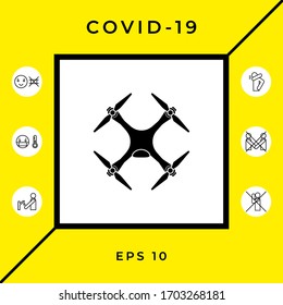 Quadcopter, drone icon. Graphic elements for your design
