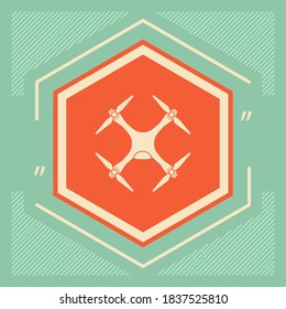 Cuadcopter, icono de drones. Elementos gráficos para su diseño