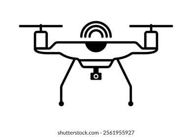 Quadcopter drone outline icon, Vector illustration