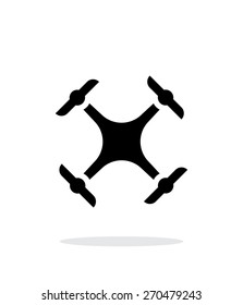 Quadcopter drone simple icon on white background. Vector illustration.