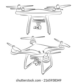 Quadcopter Drone sketch - vector