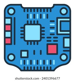 Quadcopter Flight Controller vector concept colored icon or symbol