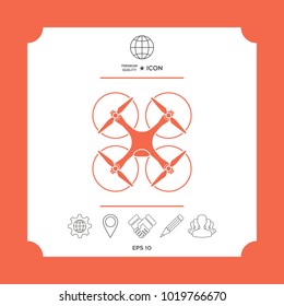 Quadcopter, flying drone icon