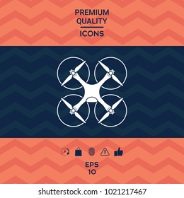 Quadcopter, flying drone icon