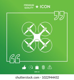 Quadcopter, flying drone icon