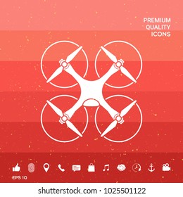 Quadcopter, flying drone icon