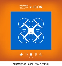 Quadcopter, flying drone icon