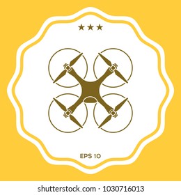 Quadcopter, flying drone icon