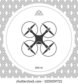 Quadcopter, flying drone icon