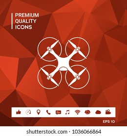 Quadcopter, flying drone icon