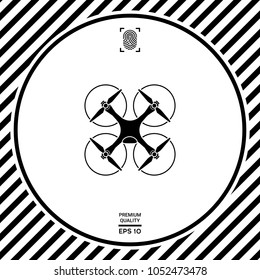 Quadcopter, flying drone icon