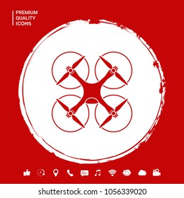 Quadcopter, flying drone icon