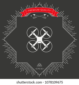 Quadcopter, flying drone icon