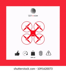 Quadcopter, flying drone icon