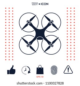 Quadcopter, flying drone icon