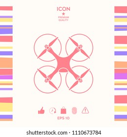 Quadcopter, flying drone icon