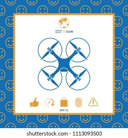 Quadcopter, flying drone icon