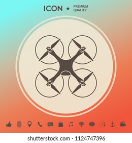 Quadcopter, flying drone icon