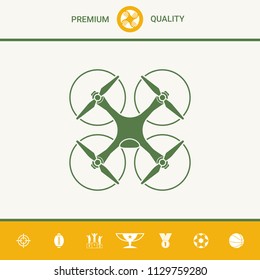 Quadcopter, flying drone icon