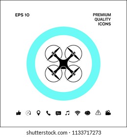 Quadcopter, flying drone icon