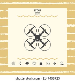Quadcopter, flying drone icon