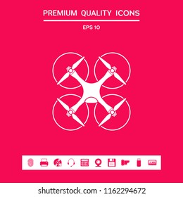 Quadcopter, flying drone icon