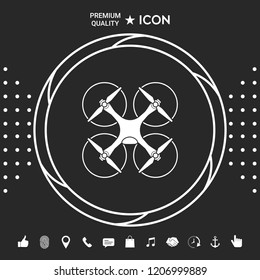 Quadcopter, flying drone icon
