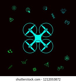 Quadcopter, flying drone icon