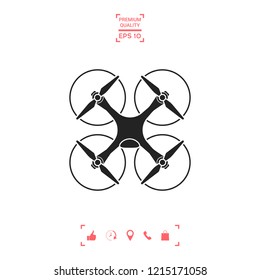 Quadcopter, flying drone icon