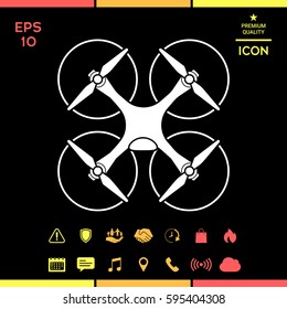 Quadcopter, flying drone icon