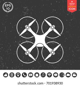 Quadcopter, flying drone icon