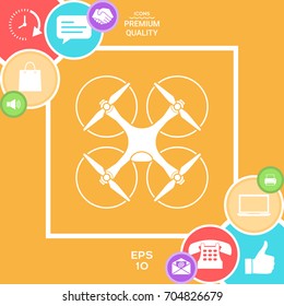 Quadcopter, flying drone icon