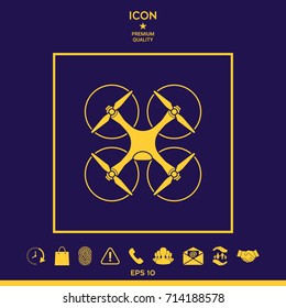 Quadcopter, flying drone icon