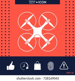 Quadcopter, flying drone icon