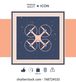 Quadcopter, flying drone icon