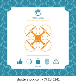 Quadcopter, flying drone icon