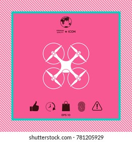 Quadcopter, flying drone icon