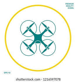 Quadcopter, flying drone icon. Graphic elements for your design