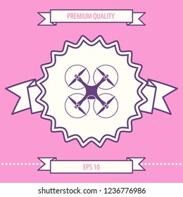 Quadcopter, flying drone icon. Graphic elements for your design