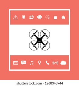 Quadcopter, flying drone icon. Graphic elements for your design