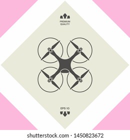 Quadcopter, flying drone icon. Graphic elements for your design