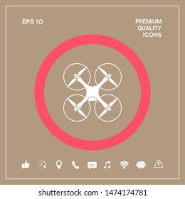 Quadcopter, flying drone icon. Graphic elements for your design