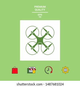 Quadcopter, flying drone icon. Graphic elements for your design