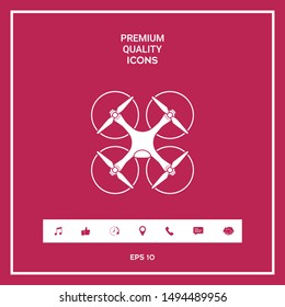 Quadcopter, flying drone icon. Graphic elements for your design