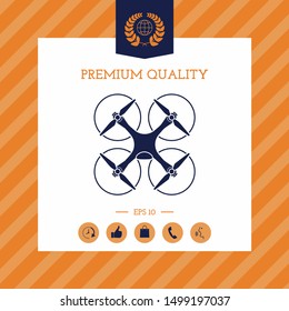 Quadcopter, flying drone icon. Graphic elements for your design