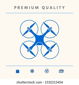 Quadcopter, flying drone icon. Graphic elements for your design