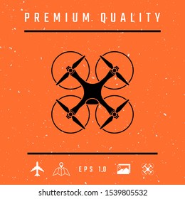 Quadcopter, flying drone icon. Graphic elements for your design
