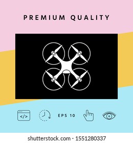Quadcopter, flying drone icon. Graphic elements for your design