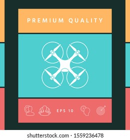 Quadcopter, flying drone icon. Graphic elements for your design